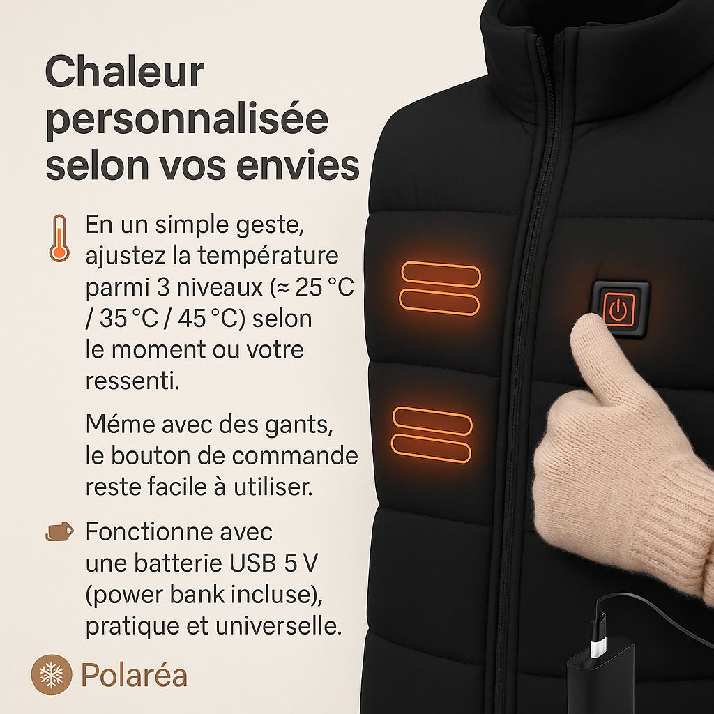 Polaréa Artic™ Veste chauffante || Chaleur et Confort au quotidien