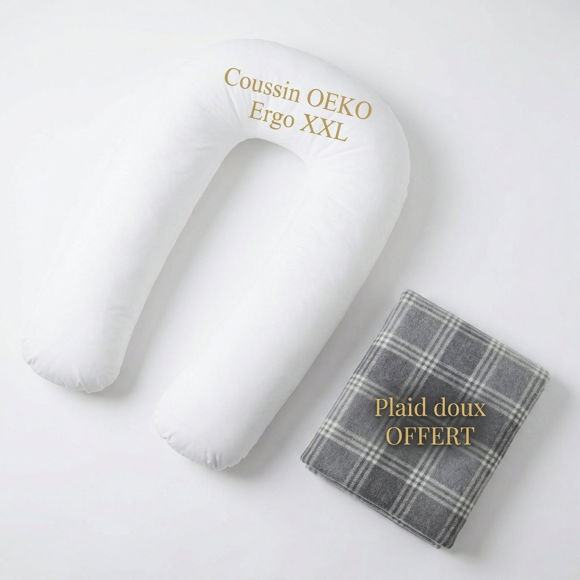 Contenu de l'offre - Coussin OEKO Ergo XXL + Plaid OFFERT