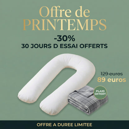 Offre Printemps Coussin OEKO Ergo XXL Blanc - 30 jours d'essai + Plaid OFFERT