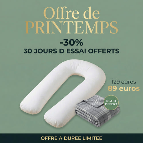 Offre Printemps Coussin OEKO Ergo XXL Blanc - 30 jours d'essai + Plaid OFFERT