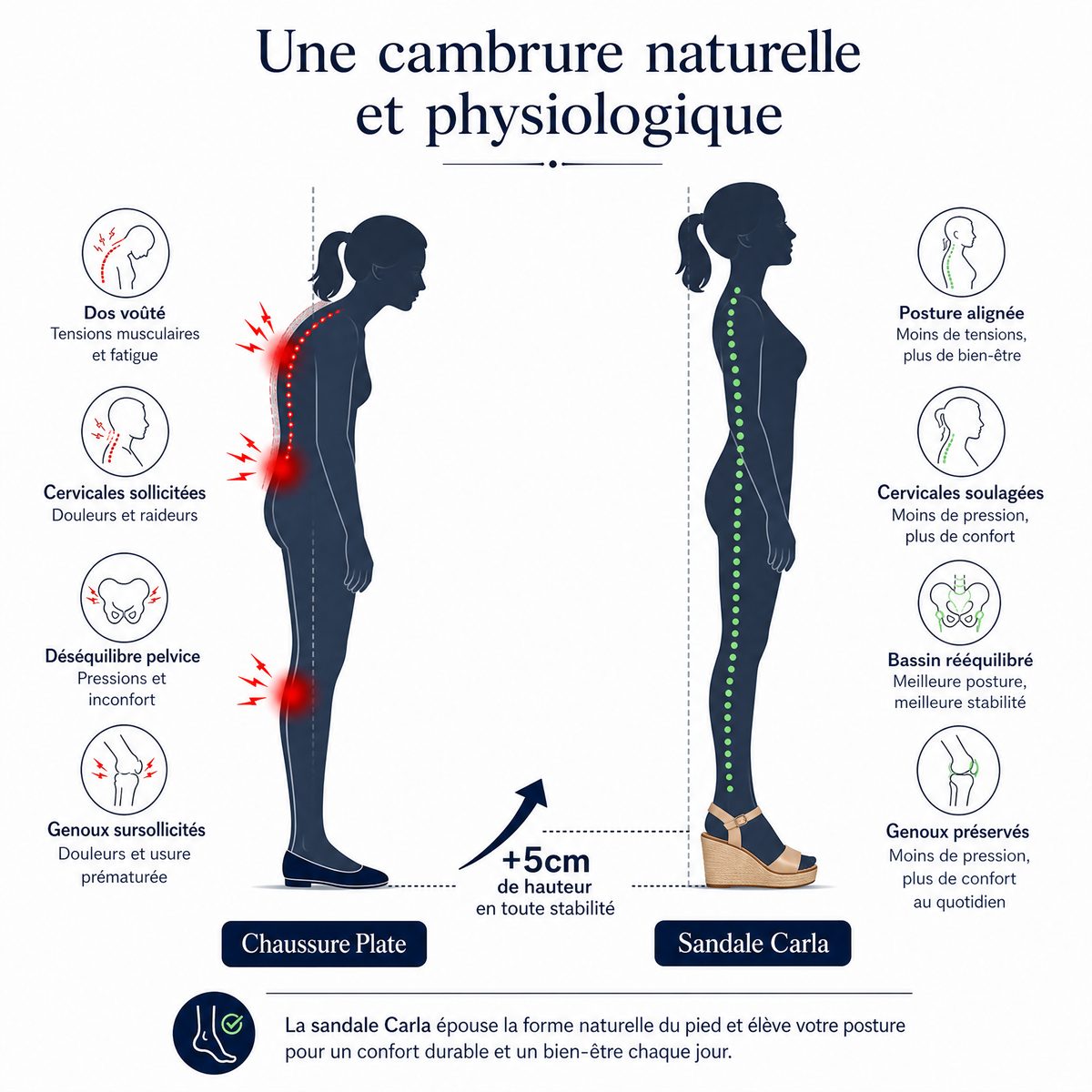 Sandale Carla Confort+ Tendance de la saison