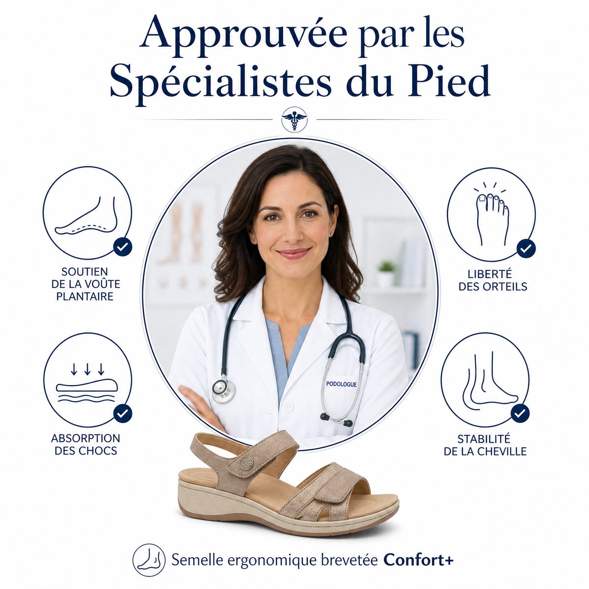 Sandale Carla Confort+ Tendance de la saison